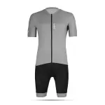 Qudra Cycling Jersey and Bib Tights Top with Short Pants Grey 059