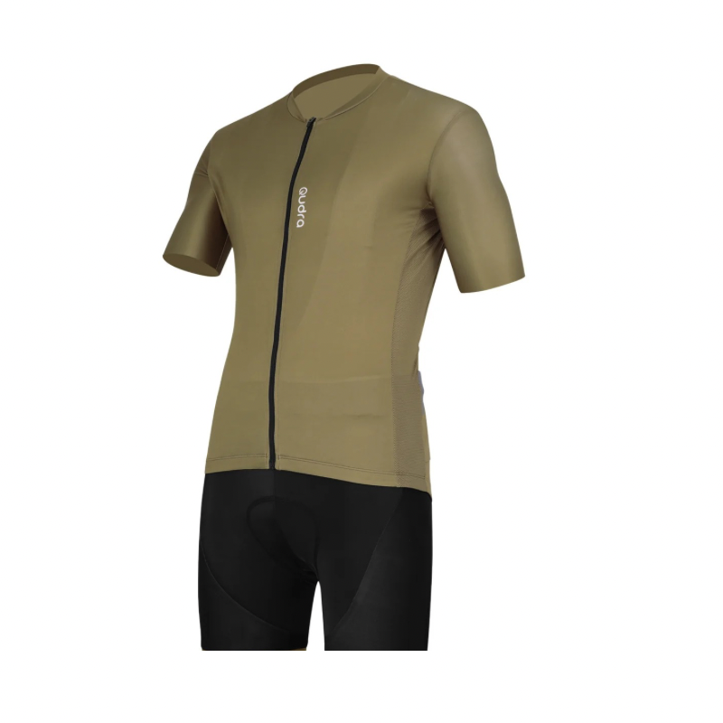 Qudra Cycling Jersey and Bib Tights Top with Short Pants Brown 060