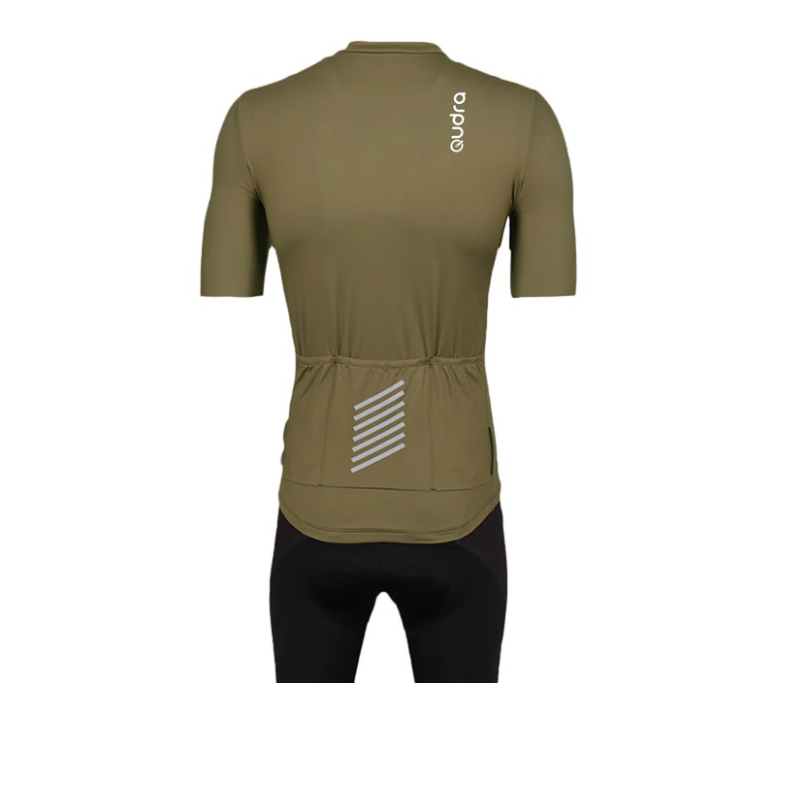 Qudra Cycling Jersey and Bib Tights Top with Short Pants Brown 060