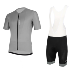 Qudra Cycling Jersey and Bib Tights Top with Short Pants Grey 059