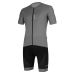 Qudra Cycling Jersey and Bib Tights Top with Short Pants Grey 059